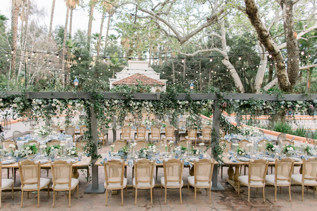 The full length of the reception tables