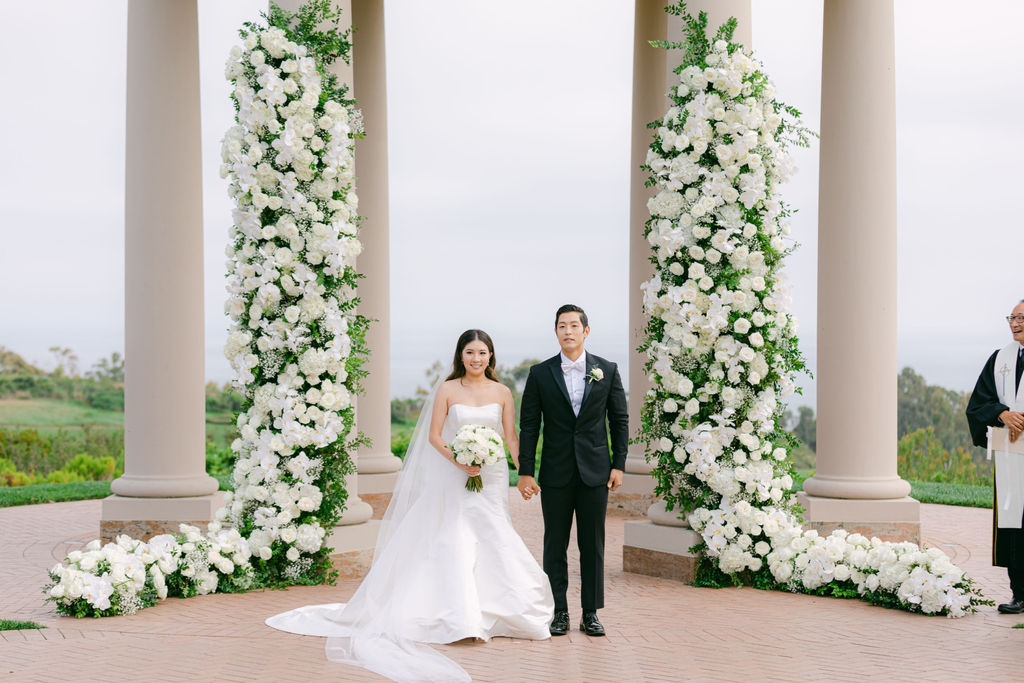 Beneath the flowers at The Resort at Pelican Hill