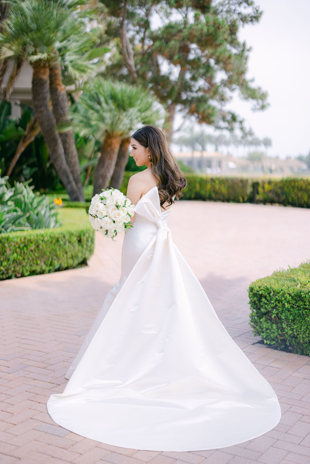 The gown and train at The Resort at Pelican Hill