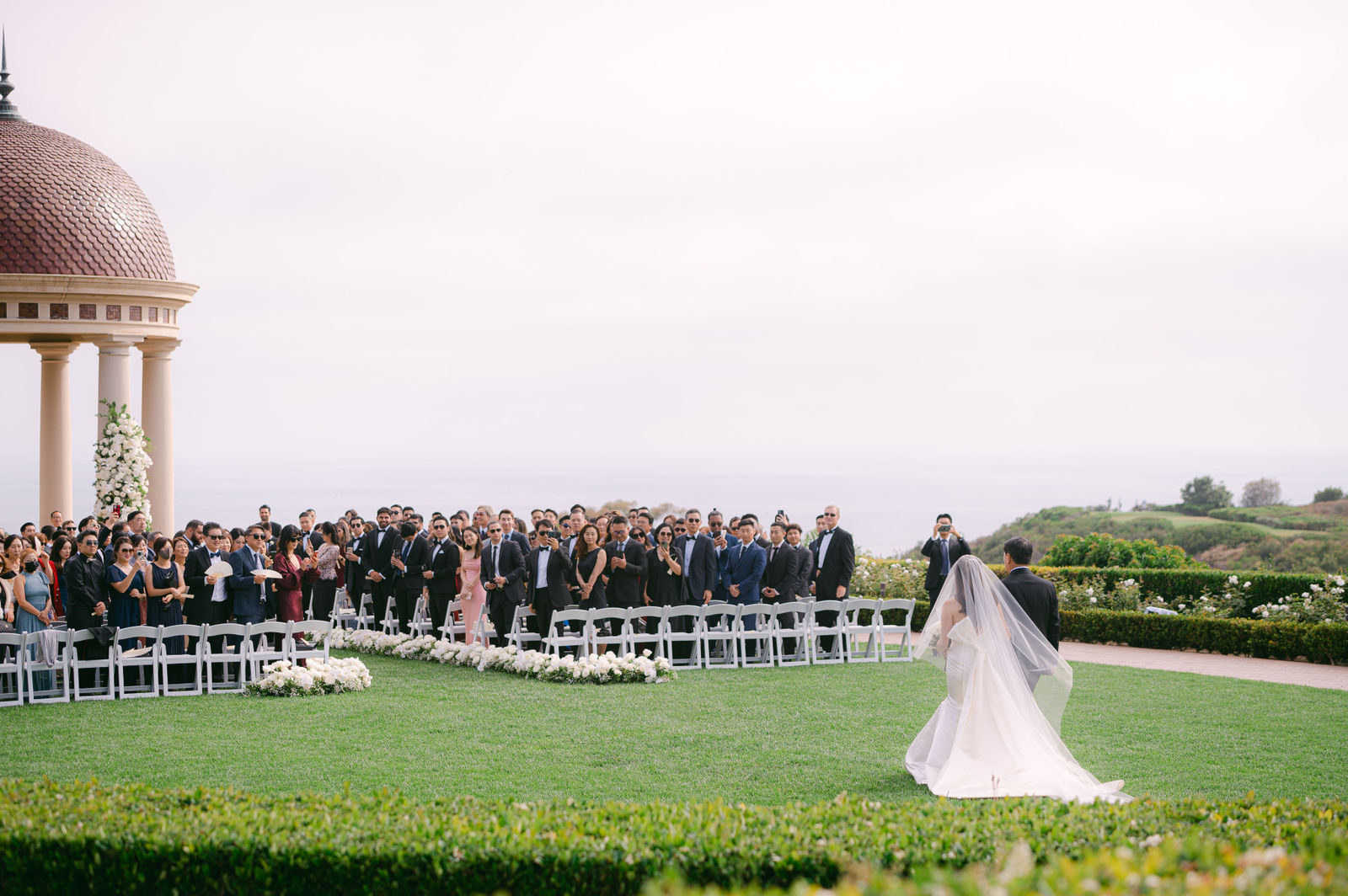 The ceremony on the great lawn at Pelican Hill