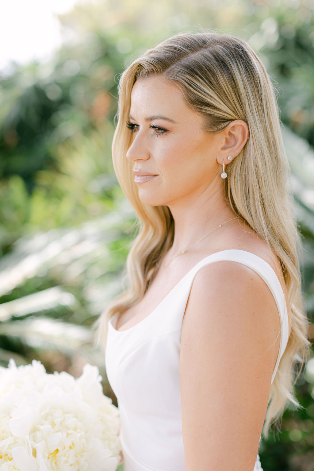 Bridal portrait in profile