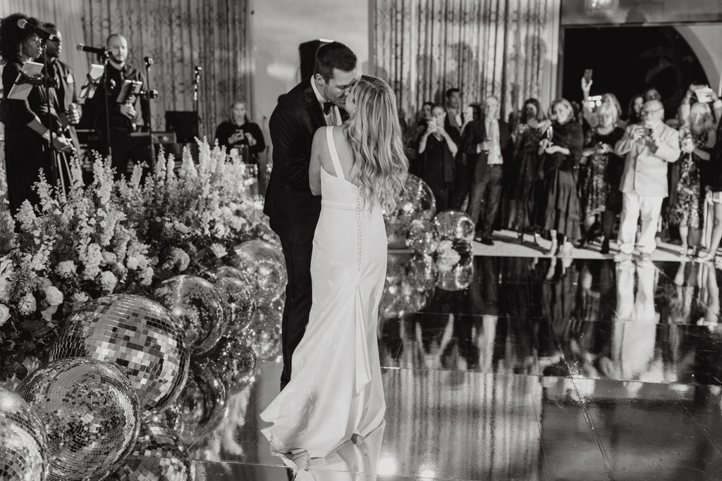 The first dance in black and white