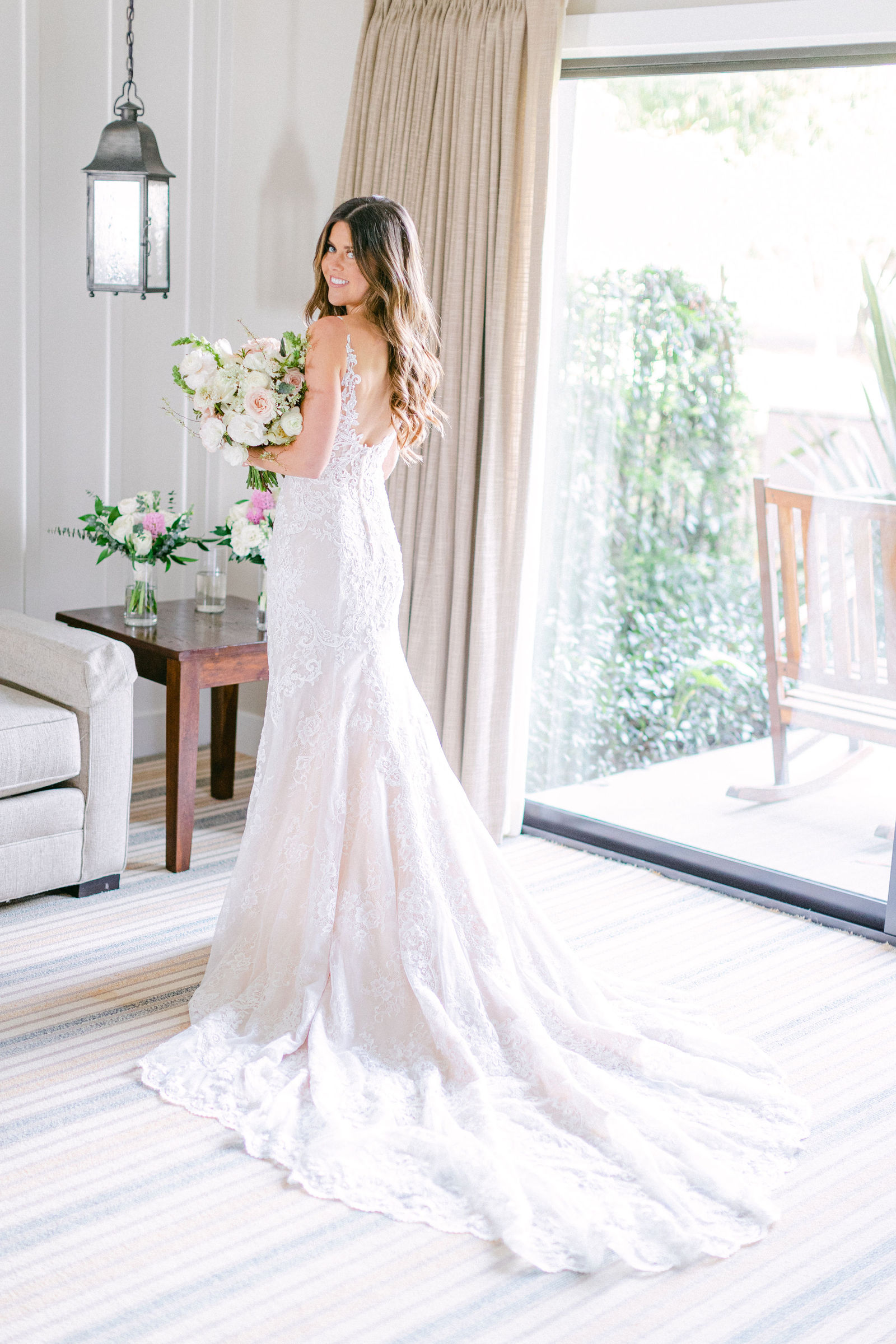 The gown in the window light