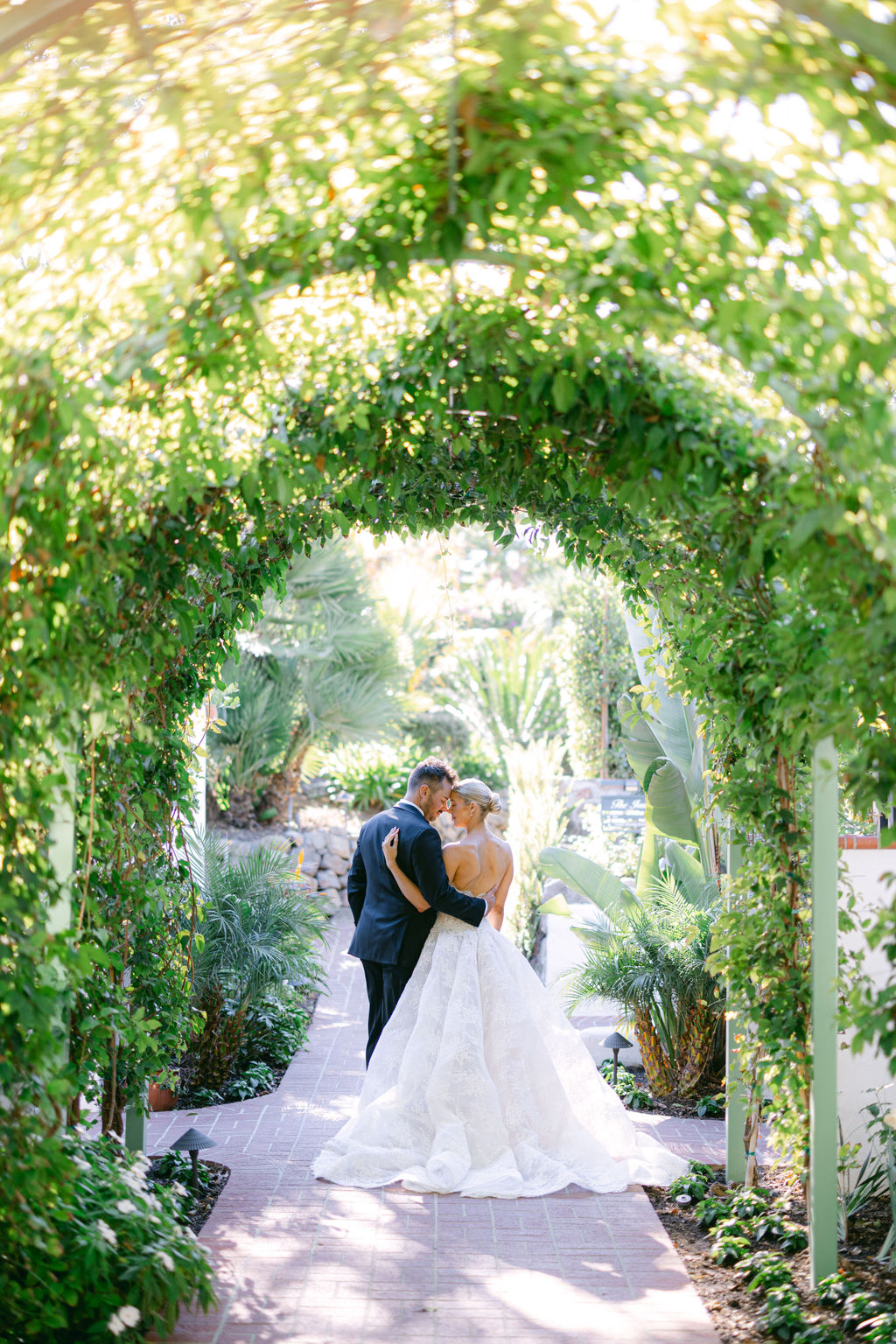The garden tunnel at the Inn at Rancho Santa Fe