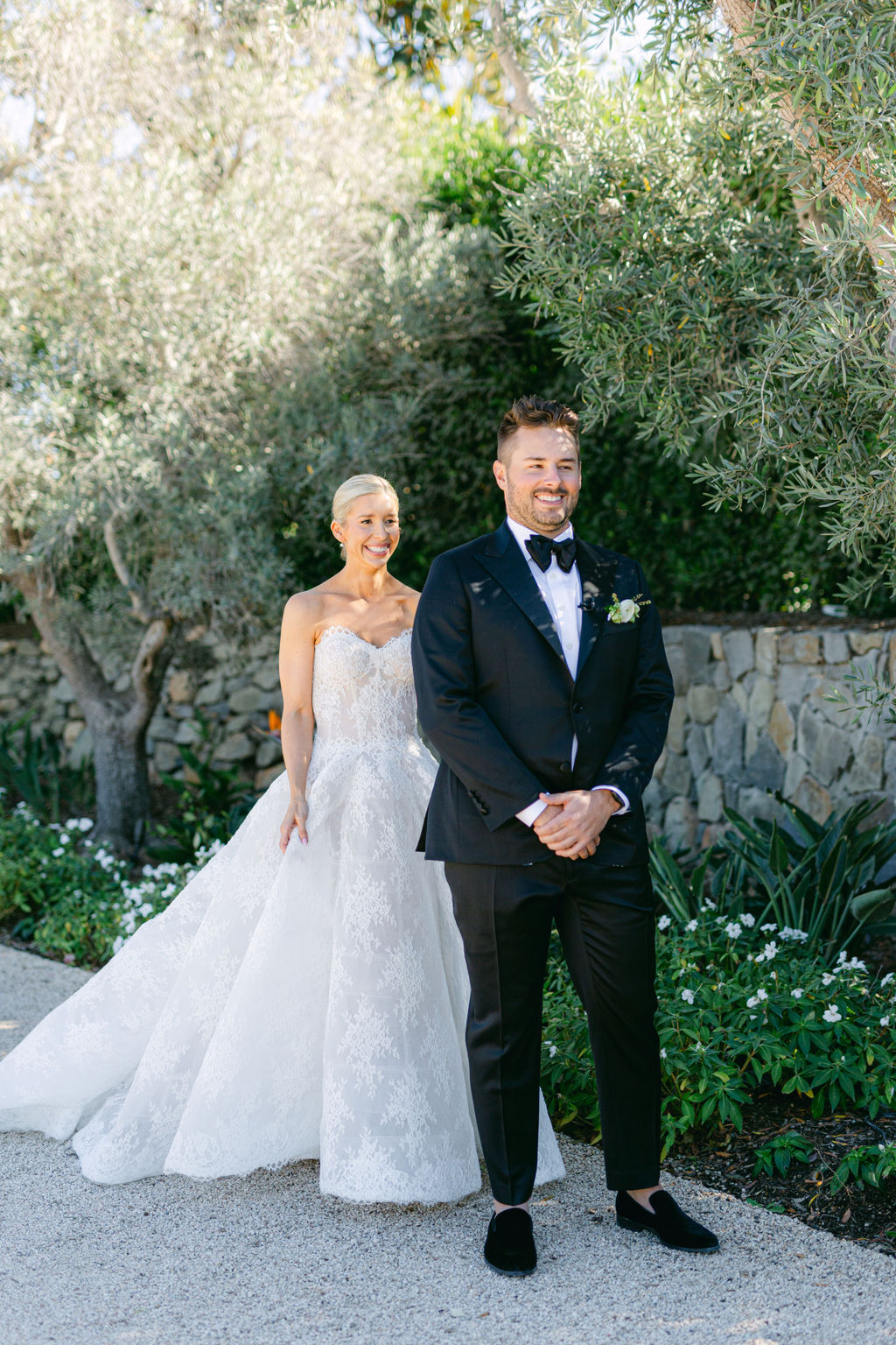 Karly and Michael in the gardens at the Inn at Rancho Santa Fe