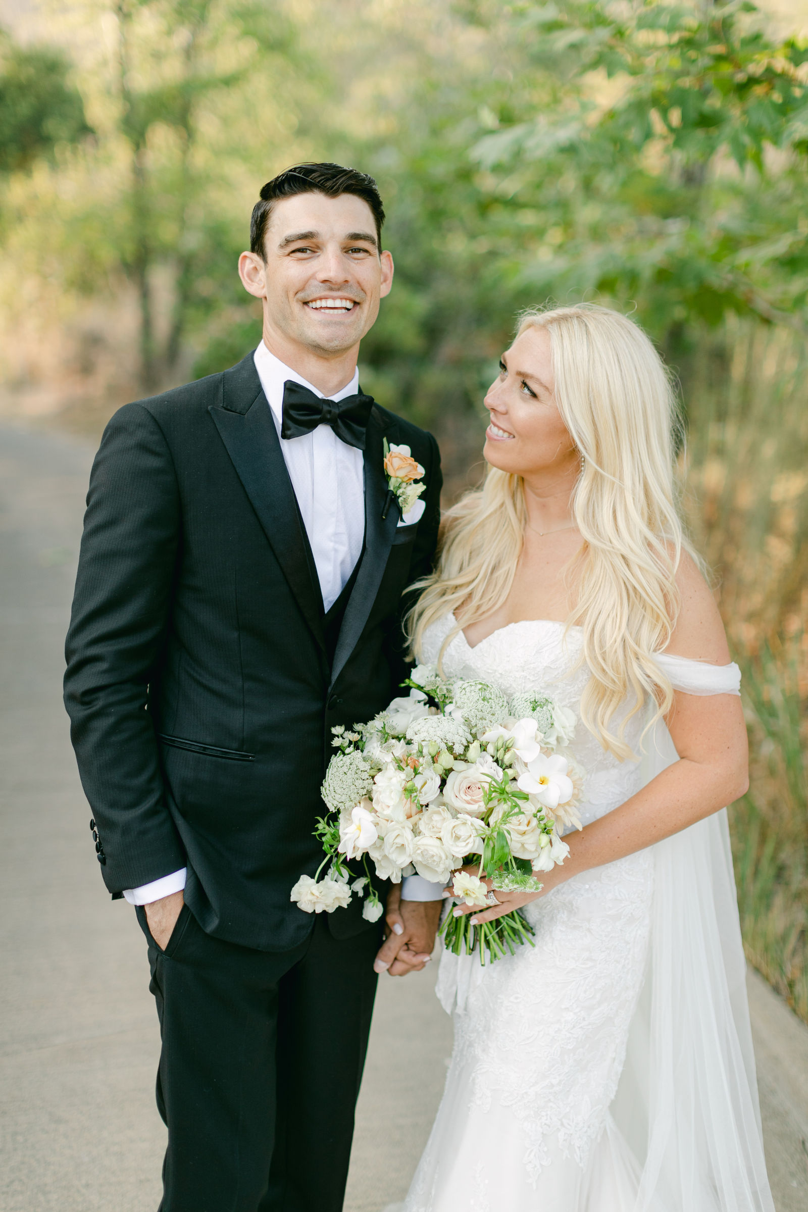 Shayna and Chance together on the path after the ceremony