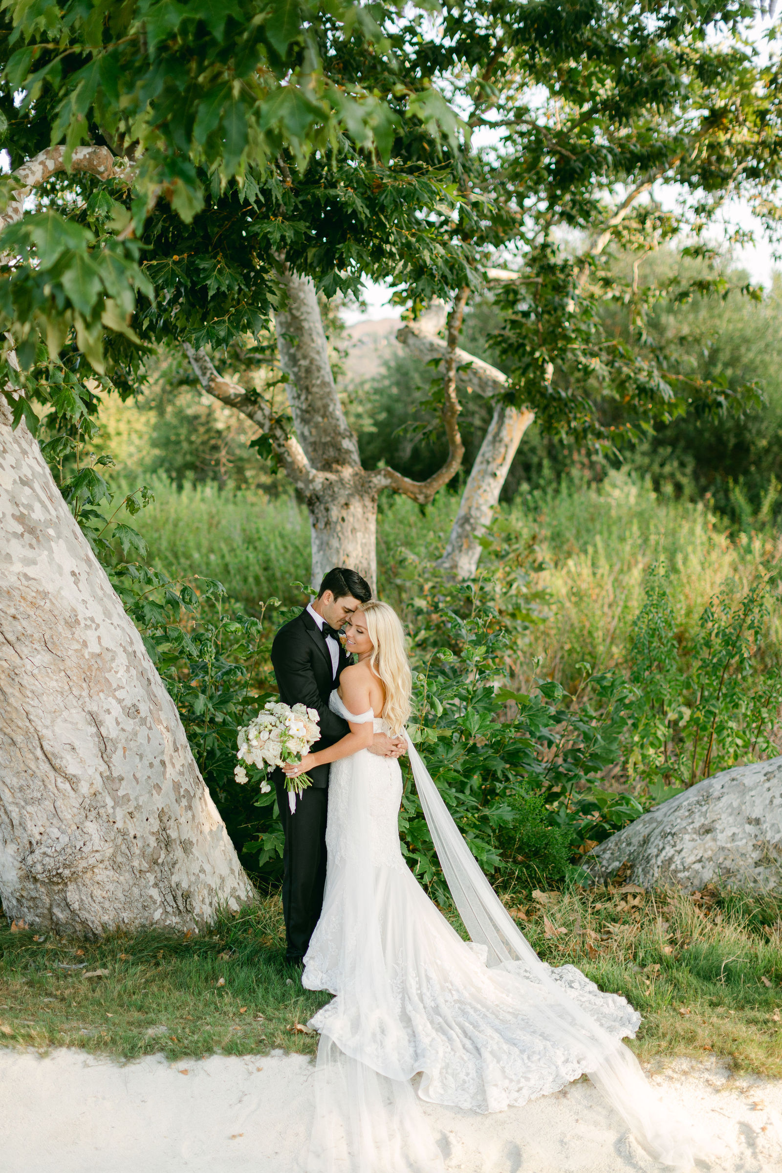 The two of them beneath the sycamores