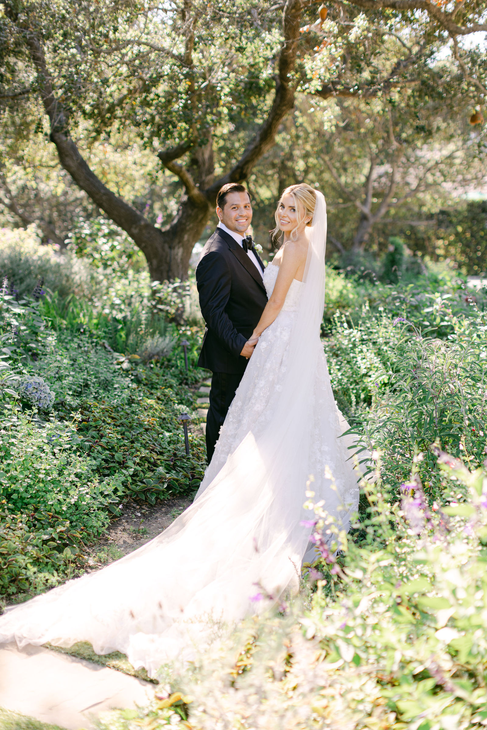 Beneath the oak in the rose garden at San Ysidro Ranch